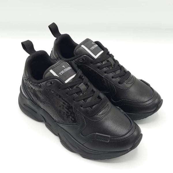 Sneakers TRUSSARDI JEANS pailettes black