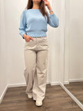 God Save Denim Zefiro-4 modello panta slouchy cotone sand