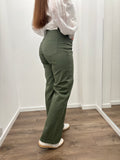 God Save Denim Primula-2 pantalone straight colore salvia