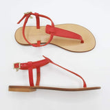 Coral Flat Leather Flip Flops