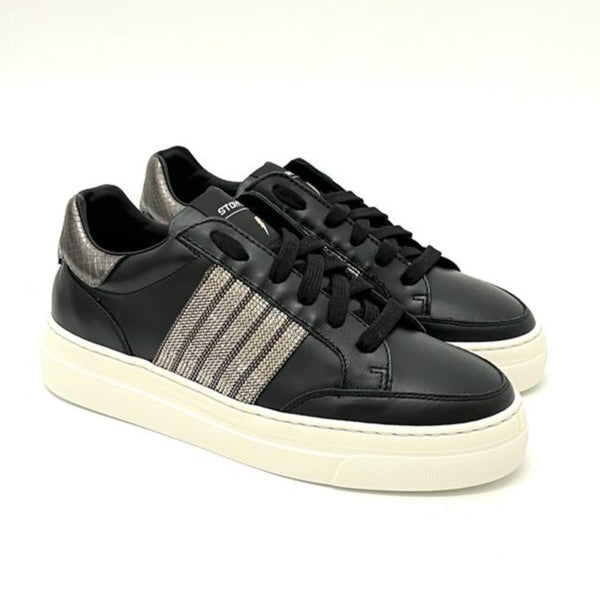 STOKTON 420-D schwarze Kalbsleder-Sneaker