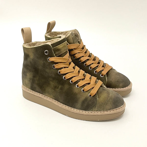 Sneakers PANCHIC Ankle Boot aus gewaschenem Wildleder in Militärgrün